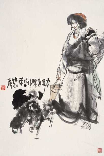 史国良 1987年 藏女 立轴